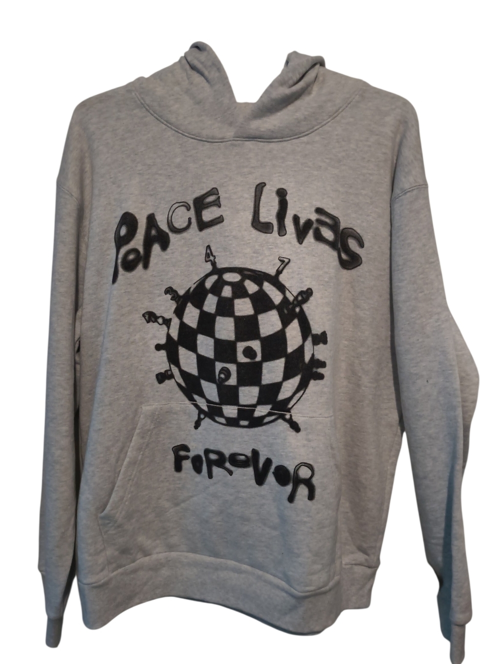 NWOT Very RARE 347aidan Peace Lives Forever Pullover Hoodie Unisex Streetwear